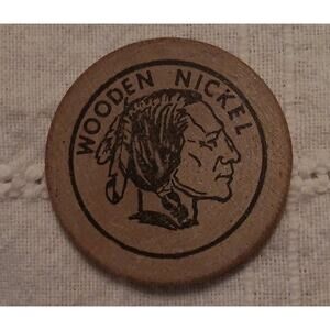 Wooden Nickel Harrisonburg VA 1975 The Coin Shop , vintage advertising.